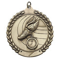 1-3/4 Inch Customizable 3D Track Themed Sports Medal in Brass, Silver, or Bronze