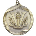 2-1/4 Inch 3D Die-Cast First Place Medal in Antique Brass