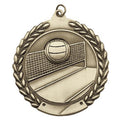 1-3/4 Inch 3D Volleyball Medal in Brass, Silver, or Bronze with Customizable Back