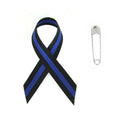 Awareness Ribbon Police 2-1/4' x 1-1/4 INCH with Safety Pin