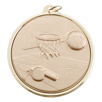 2 3/16 INCH FRAME WITH BASKETBALL MEDALLION - MULTIPLE COLORS