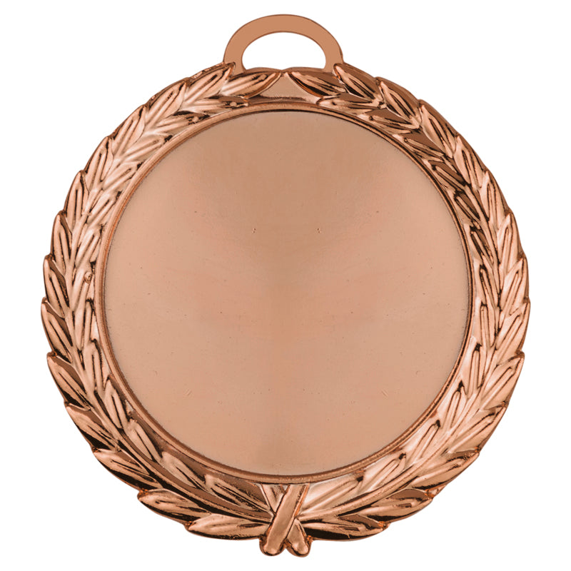 2-3/4 INCH BRIGHT BRONZE WREATH MEDAL FRAME HOLDS 2 INCH INSERT
