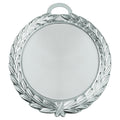 2-3/4 INCH BRIGHT SILVER WREATH MEDAL FRAME HOLDS 2 INCH INSERT