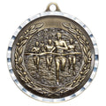 2-3/4 Inch 3-D Cross Country Medal in Antique Brass, Pewter or Bronze Finish