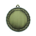 2-3/4 INCH DIE CAST ANTIQUE BRASS MEDAL - HOLDS 2 INCH INSERT