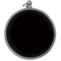 2-3/4 INCH DIE CAST TWO SIDED SILVER MEDAL WITH 2 INCH RECESSED BLACK DISCS BOTH SIDES