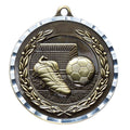 2-3/4 Inch 3-D Soccer Medal in Antique Brass, Pewter or Bronze Finish