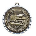 2-3/4 Inch 3-D Swimming Medal in Antique Brass, Pewter or Bronze Finish