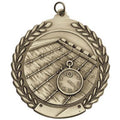 2-3/4 Inch Swimming Medal 3- Dimensional Die Cast Satin in Antique Brass, Pewter or Bronze Finish