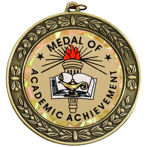 2-3/4 INCH WREATH MEDAL FRAME HOLDS 2 INCH INSERT, MULTIPLE COLORS
