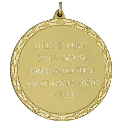 2-3/8 INCH MEDAL FOR ENGRAVING OR HOLDS 2 INCH INSERT - MULTIPLE COLORS