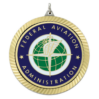 2-3/8 INCH MEDAL FRAME, FED. AVIATION ADMIN. MEDALLION