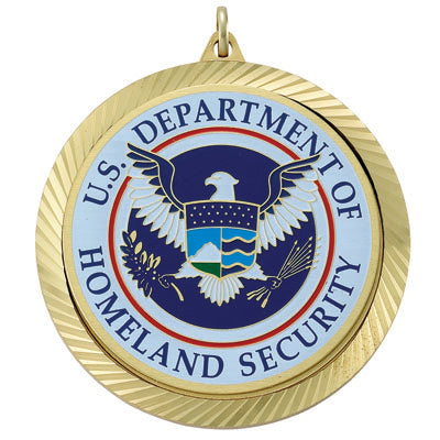 2-3/8 INCH MEDAL FRAME, U.S. DEPT. OF HOMELAND SECURITY MEDALLION