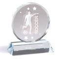 2-1/4 INCH ROUND BEVELED CUT FACETED CRYSTAL ON BASE