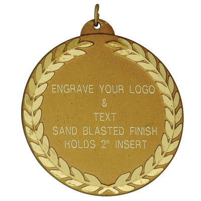 2-9/16 DIE STRUCK MEDAL, DIAMOND CUT WREATH - MULTIPLE COLORS