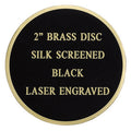 2 INCH BRASS DISC SCREENED BLACK