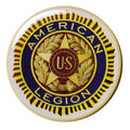 2-Inch in Diameter Round Metal Mylar-EpoxyAmerican Legion Peel-and-Stick Insert