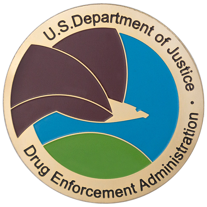 2 INCH ETCHED DRUG ENFORCEMENT AGENCY MEDALLION INSERT