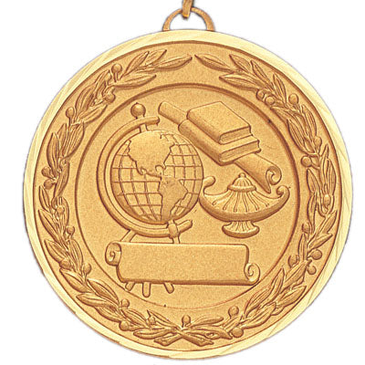 2 Inch Die-Struck Academic Medal in Gold, Silver, or Bronze