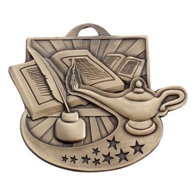2 INCH LAMP OF LEARNING MEDAL - MULTIPLE COLORS