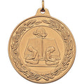 2 Inch Die-Struck Reading Medal with Antique Finish in Gold, Silver, or Bronze
