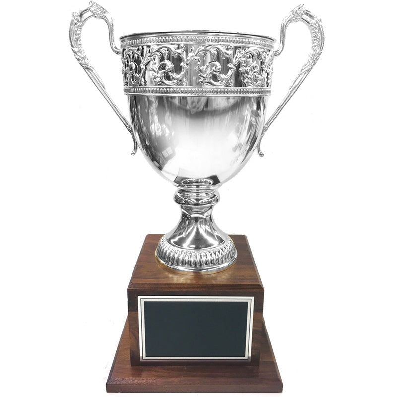 20-1/2 INCH DECORATIVE ITALIAN SILVER PLATED TROPHY CUP