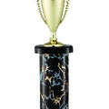 21-1/2, 22-1/2, 23-1/2 INCH ONE COLUMN TROPHY WITH CUP AND TRIMS, TAKES FIGURE