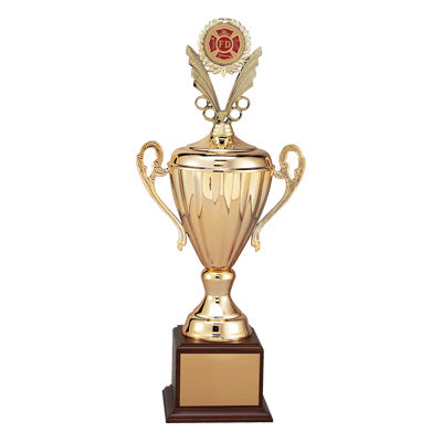 21 INCH RAVENNA SERIES TROPHY WITH 11 INCH METAL GOLD CUP TAKES RISER AND INSERT
