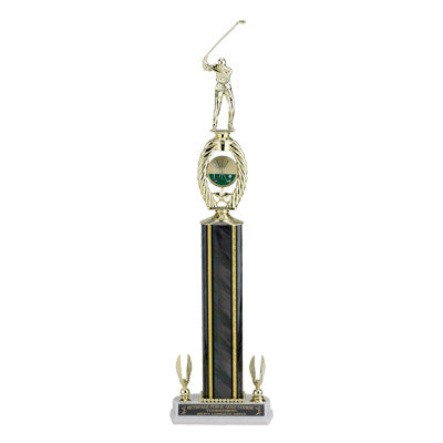 22-1/2, 23-1/2, 24-1/2 INCH SPLASH ONE COLUMN TROPHY WITH EAGLE TRIMS, HOLDS 2 INCH INSERT AND TAKES FIGURE