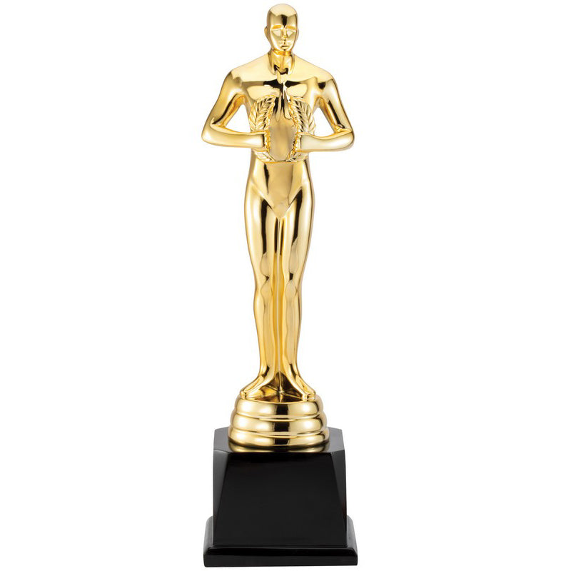 22 INCH MALE ACHIEVEMENT FIGURE TROPHY ON BLACK MARBLE BASE