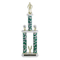 23, 25, 27 INCH SPORT THREE COLUMN TROPHY WITH 2 INCH INSERT, CUP  AND TRIMS