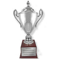 23 INCH ITALIAN SILVER PLATED TROPHY CUP WITH LID