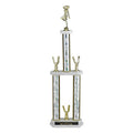 25, 27, 28 INCH SPLASH THREE COLUMN TROPHY WITH EAGLE TRIMS AND TAKES FIGURE