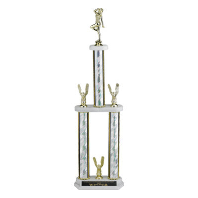 25, 27, 28 INCH SPLASH THREE COLUMN TROPHY WITH EAGLE TRIMS AND TAKES FIGURE