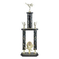 26-1/2, 28-1/2, 30-1/2 INCH THREE COLUMN TROPHY WITH EAGLE TRIMS, HOLDS 2 INCH INSERT AND TAKES FIGURE