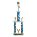 27-1/2, 29-1/2, 31-1/2 INCH SPORT THREE COLUMN TROPHY WITH 2 INCH INSERT AND TRIMS