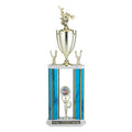 27, 28, 29 INCH SPLASH TWO COLUMN TROPHY WITH CUP, EAGLE TRIMS, RISER HOLDS 2 INCH INSERT AND TAKES FIGURE