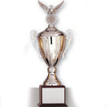 27 INCH SAVOIA SERIES TROPHY WITH 13-1/2 INCH METAL GOLD/SILVER CUP TAKES RISER AND INSERT