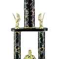 28, 30, 32 INCH BLACK AND GOLD THREE COLUMN WITH FIGURE AND TRIM, TAKES RISER AND INSERT