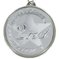 2-1/8 Inch in Diameter Round 2nd Place Mylar Detailed Silver Medal with Customizable Back