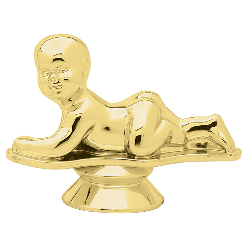 3-1/2 INCH GOLD PLASTIC CRAWLING BABY TROPHY FIGURE