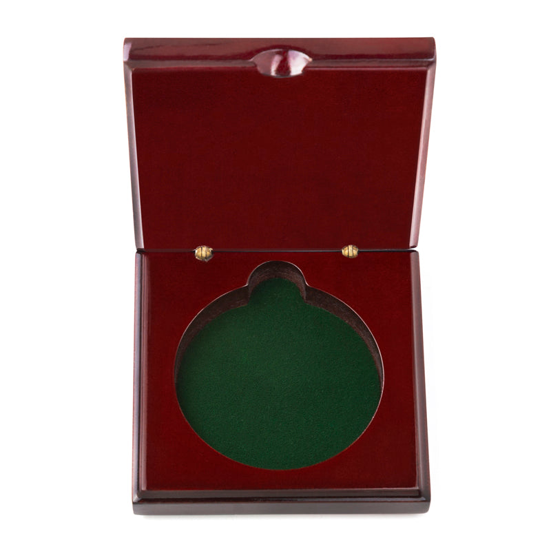 3-1/2 X 1 INCH ROSEWOOD PIANO FINISH COIN\MEDAL BOX