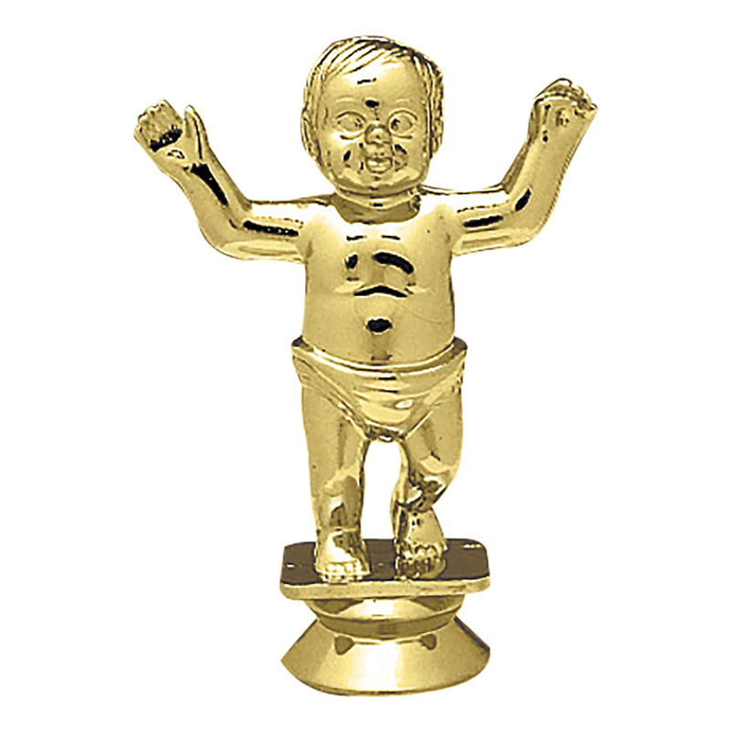 3-1/4 INCH GOLD PLASTIC STANDING BABY TROPHY FIGURE