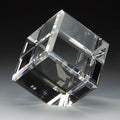 3-1/8 INCH OPTICAL CUT CRYSTAL CUBE