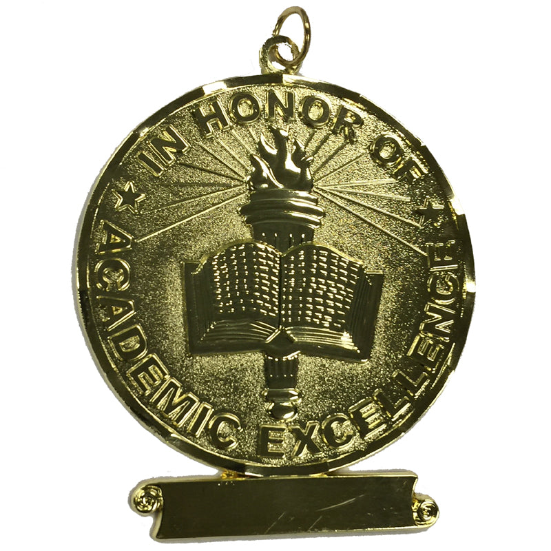 3 Inch Excellence Sculptured Medal in Bright Gold