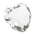 3 x 1-3/4 INCH OPTICAL CRYSTAL FACETED HEART PAPERWEIGHT