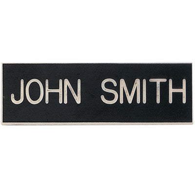 3 X 1 INCH CLUTCH BACK FINDING BLACK PLASTIC NAME BADGE