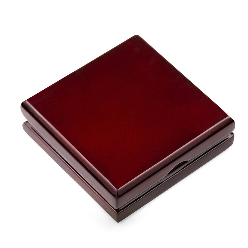 3 X 1 INCH ROSEWOOD PIANO FINISH COIN\MEDAL BOX