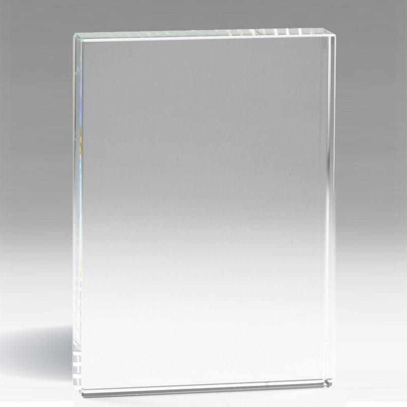 5 INCH CRYSTAL STANDING RECTANGULAR DESK BLOCK
