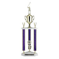 32, 35, 38 INCH SPLASH THREE COLUMN TROPHY WITH CUP, EAGLE TRIMS, RISER, HOLDS 2 INCH INSERT AND TAKES FIGURE